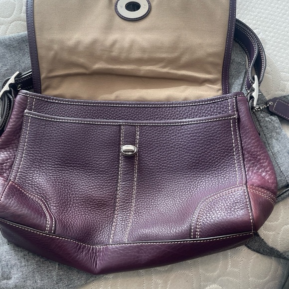Coach Hamilton crossbody bag purple silver details - Picture 4 of 6